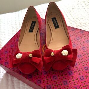 Red ballerina flats,Size 8 ,EU(39)